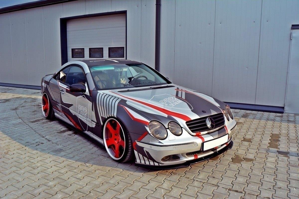 Maxton Design Street+ Spoilerlippe Front Ansatz passend für MERCEDES CL-KLASSE C215 schwarz Hochglanz