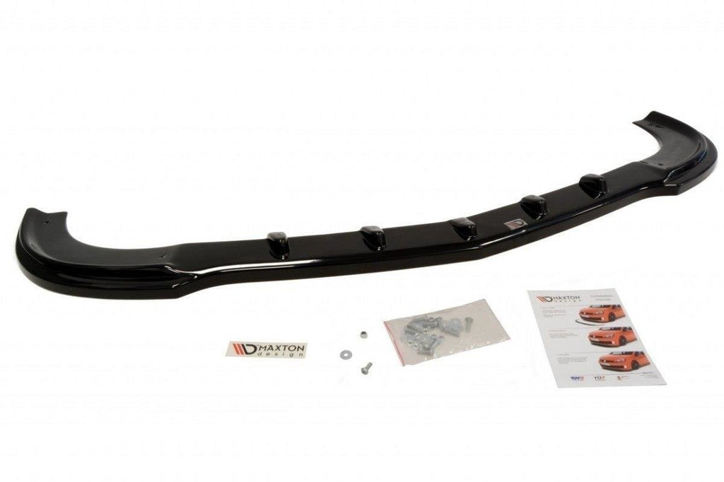 Maxton Design Street+ Spoilerlippe Front Ansatz passend für MERCEDES CLK W209 (FÜR ME-CLK-209-AMG204-F1 STOßSTANGE) schwarz Hochglanz
