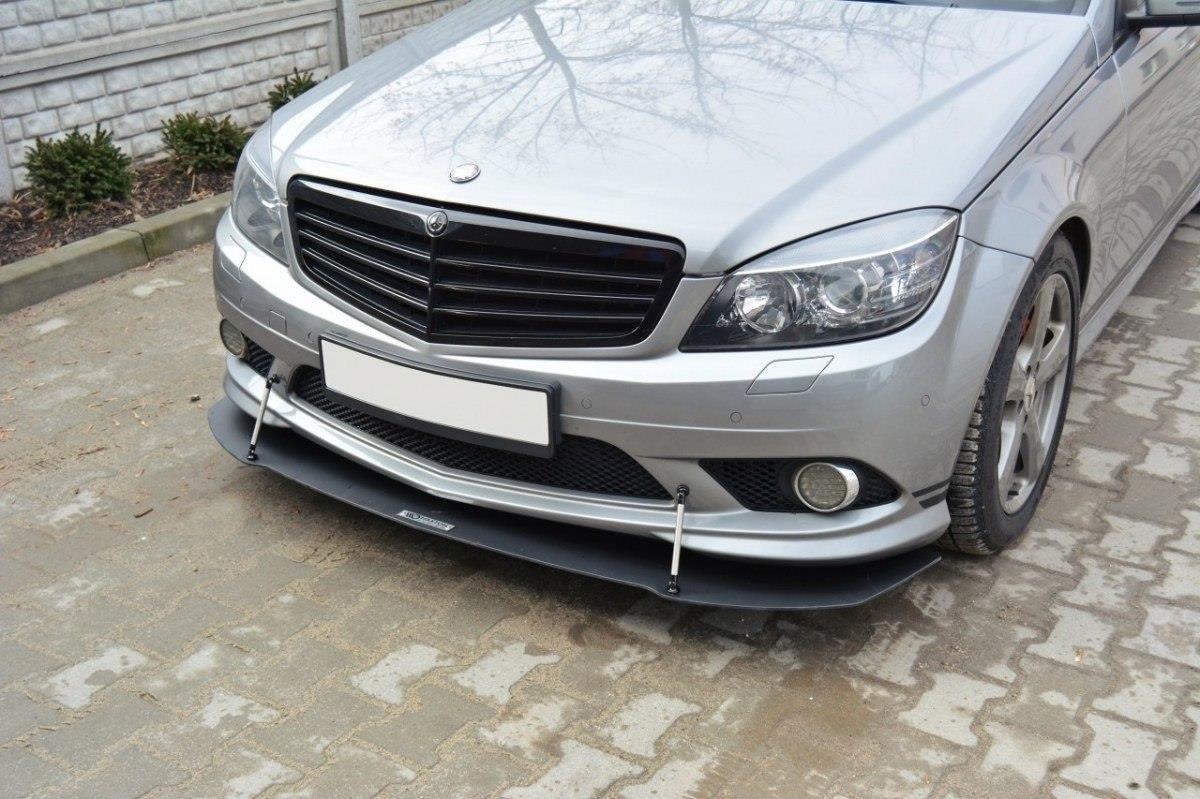 Maxton Design Racing Street+ Spoilerlippe Front Ansatz passend für Mercedes-Benz C Limousine / Kombi AMG-Line W204 / S204
