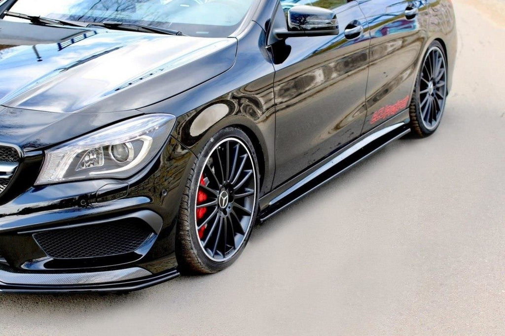 Maxton Design Street+ Seitenschweller Leisten passend für MERCEDES CLA 45 AMG C117/A45 AMG W176 (vor Facelift) schwarz Hochglanz