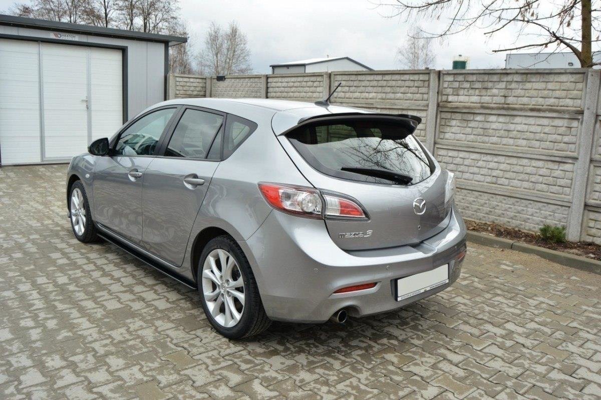 Maxton Design Spoiler CAP passend für MAZDA 3 MK2 SPORT (vor Facelift) schwarz Hochglanz