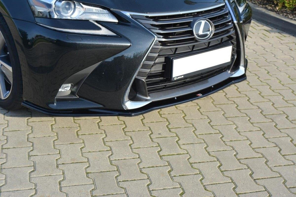 Maxton Design Street+ Spoilerlippe Front Ansatz V.1 passend für Lexus GS Mk4 Facelift schwarz Hochglanz