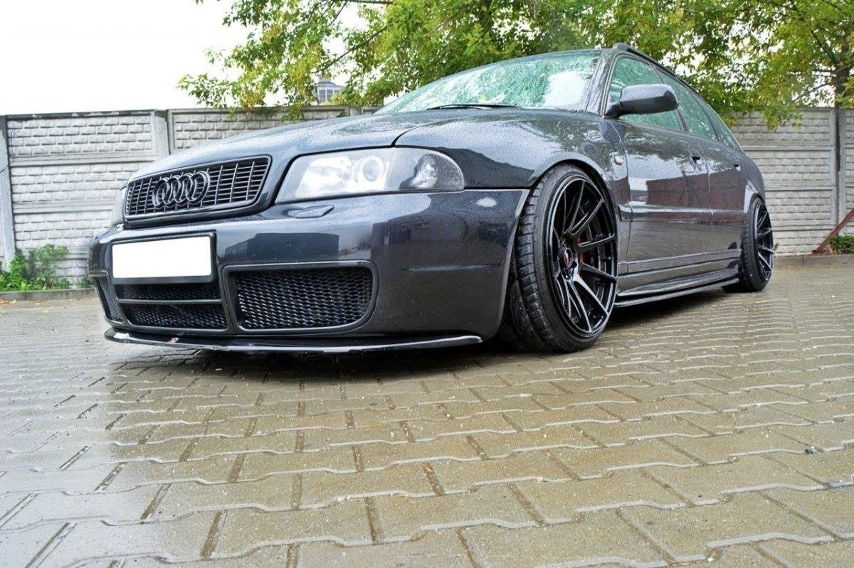 Maxton Design Street+ Spoilerlippe Front Ansatz passend für AUDI S4 B5 schwarz Hochglanz