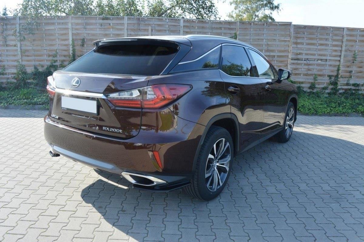 Maxton Design Heck Ansatz Flaps Diffusor passend für Lexus RX Mk4 T schwarz Hochglanz