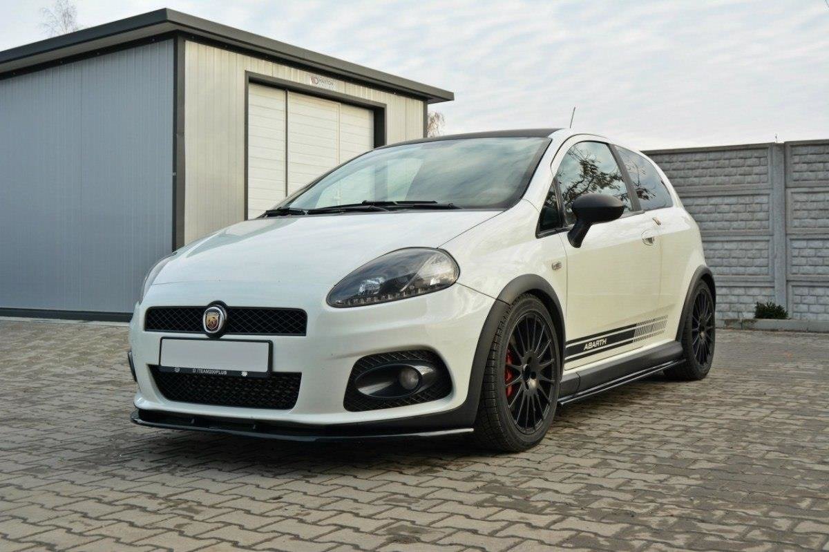 Maxton Design Street+ Spoilerlippe Front Ansatz V.2 passend für FIAT GRANDE PUNTO ABARTH schwarz Hochglanz