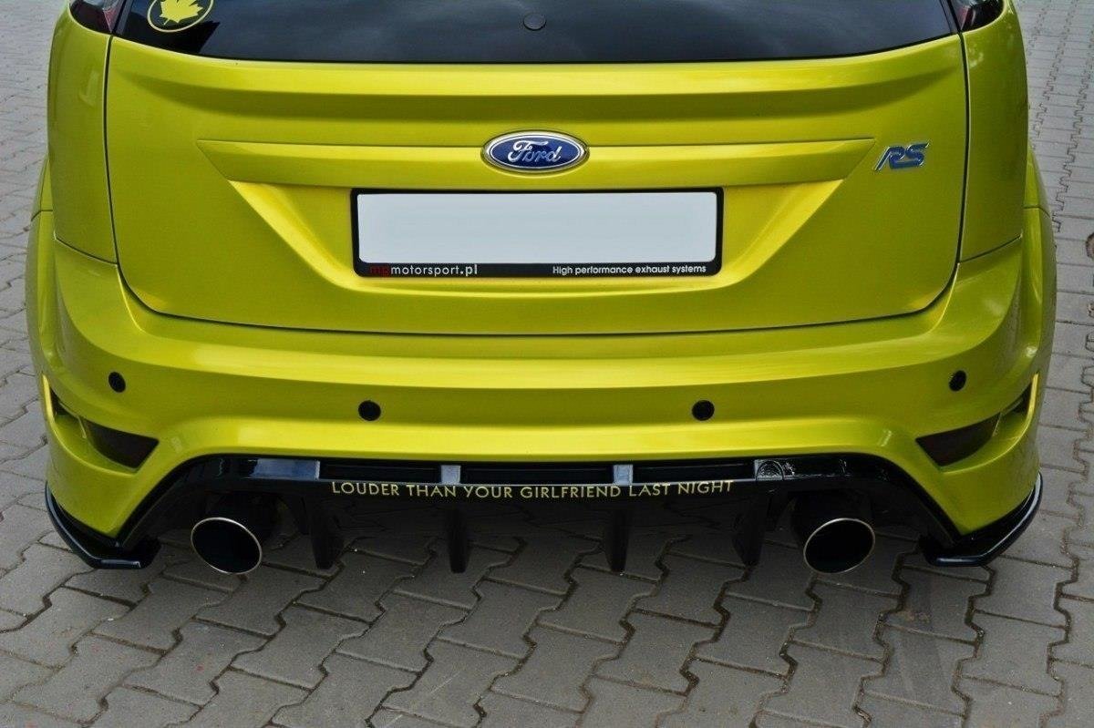 Maxton Design Heck Ansatz Flaps Diffusor passend für Ford Focus RS Mk2 schwarz Hochglanz