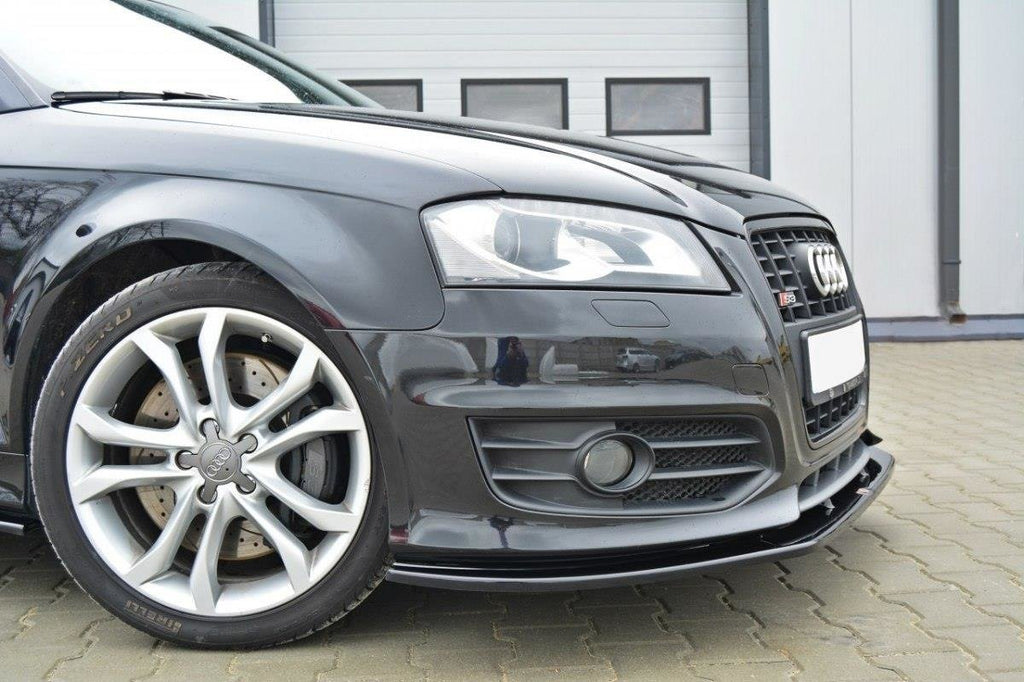 Maxton Design Street+ Spoilerlippe Front Ansatz V.2 passend für Audi S3 8P FL schwarz Hochglanz