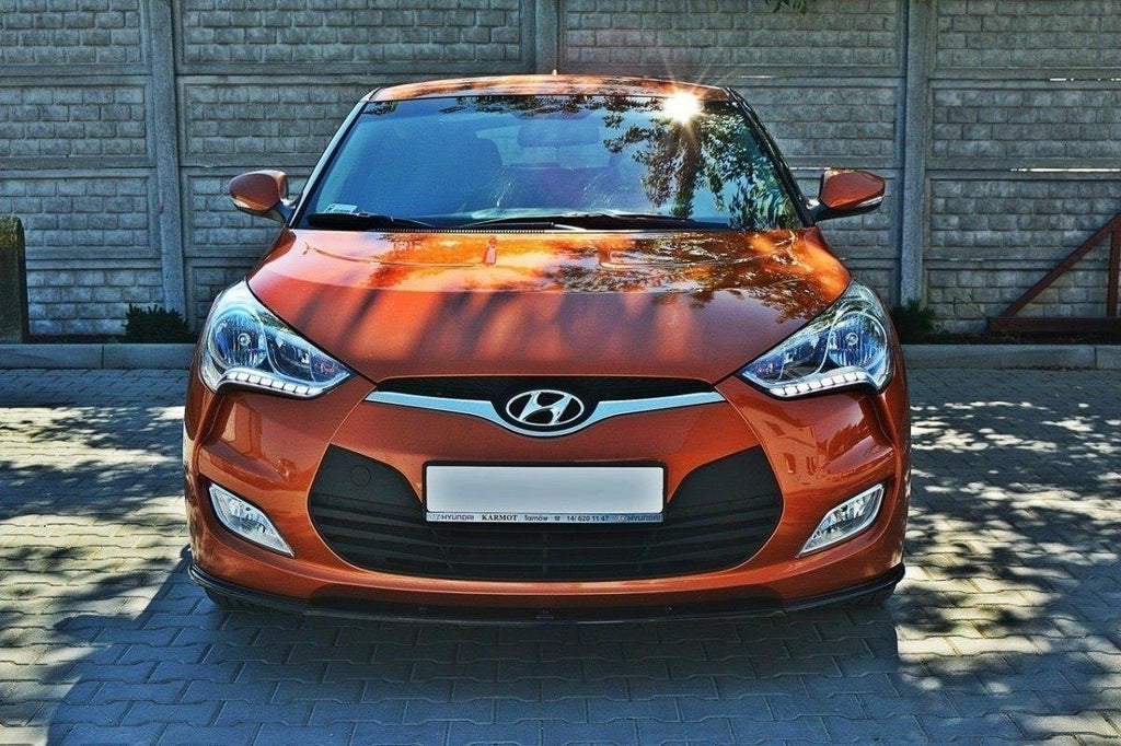 Maxton Design Street+ Spoilerlippe Front Ansatz passend für Hyundai Veloster schwarz Hochglanz