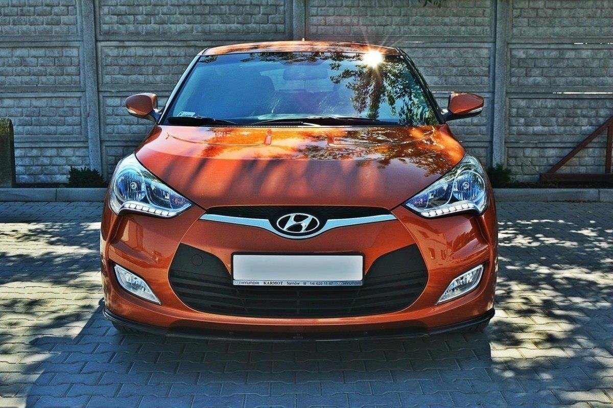 Maxton Design Street+ Spoilerlippe Front Ansatz passend für Hyundai Veloster schwarz Hochglanz