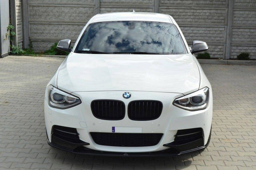 Maxton Design Street+ Spoilerlippe Front Ansatz passend für BMW 1er F20/F21 M-Power (vor Facelift) schwarz Hochglanz