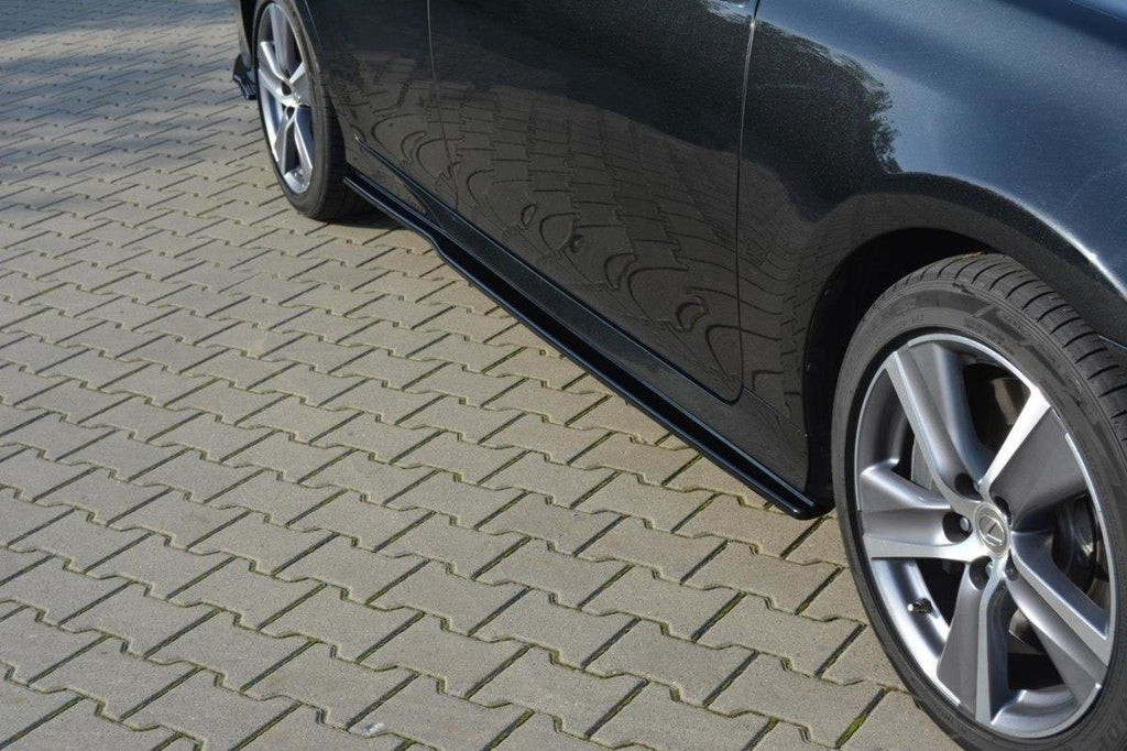 Maxton Design Street+ Seitenschweller Leisten passend für Lexus GS Mk4 Facelift schwarz Hochglanz