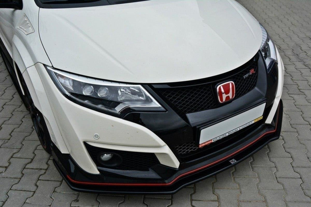 Maxton Design Street+ Spoilerlippe Front Ansatz passend für v.1 HONDA CIVIC IX TYPE R schwarz Hochglanz