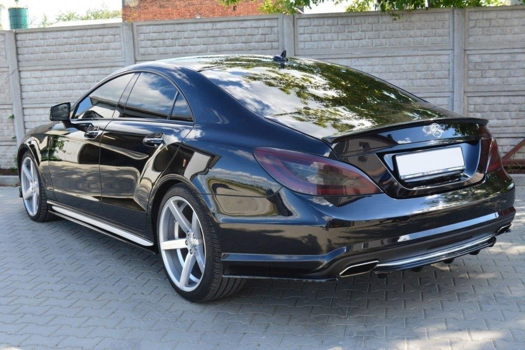 Maxton Design Heck Ansatz Flaps Diffusor passend für Mercedes-Benz CLS AMG-Line C218 schwarz Hochglanz