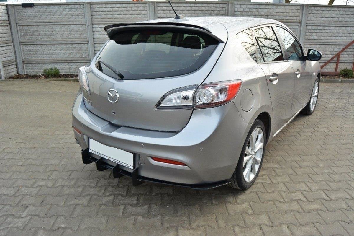 Maxton Design MAZDA 3 MK2 SPORT (vor Facelift) Diffusor Heck Ansatz passend für Heckschürze passend für & Heck Ansatz Flaps Diffusor passend für