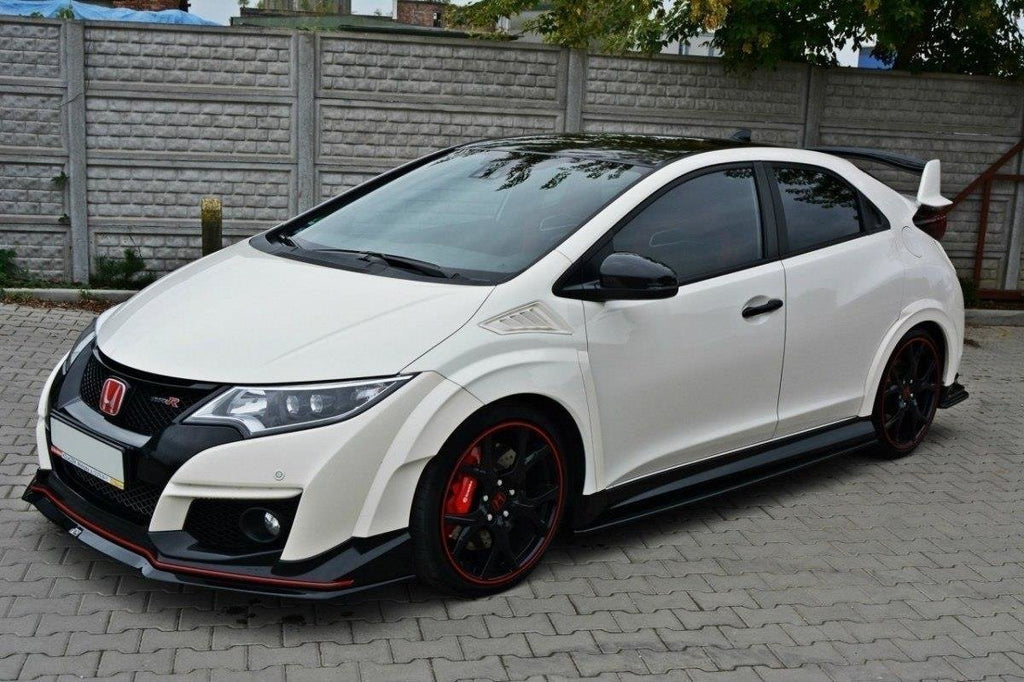 Maxton Design Street+ Spoilerlippe Front Ansatz passend für v.2 HONDA CIVIC IX TYPE R schwarz Hochglanz