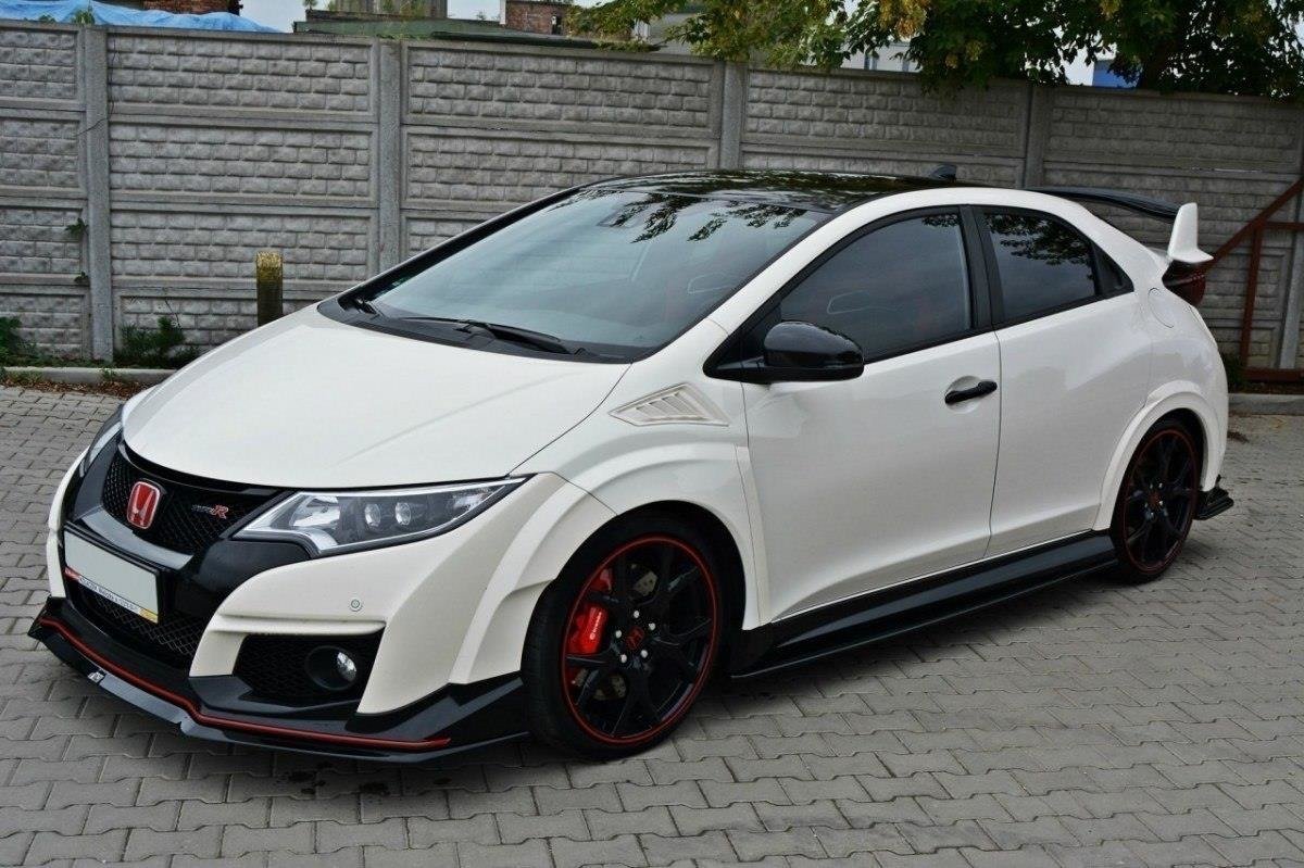 Maxton Design Street+ Spoilerlippe Front Ansatz passend für v.2 HONDA CIVIC IX TYPE R schwarz Hochglanz