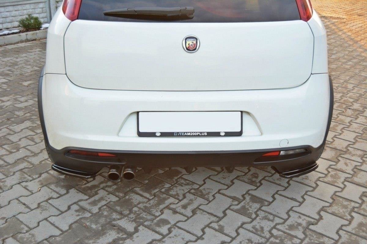 Maxton Design Heck Ansatz Flaps Diffusor passend für FIAT GRANDE PUNTO ABARTH schwarz Hochglanz