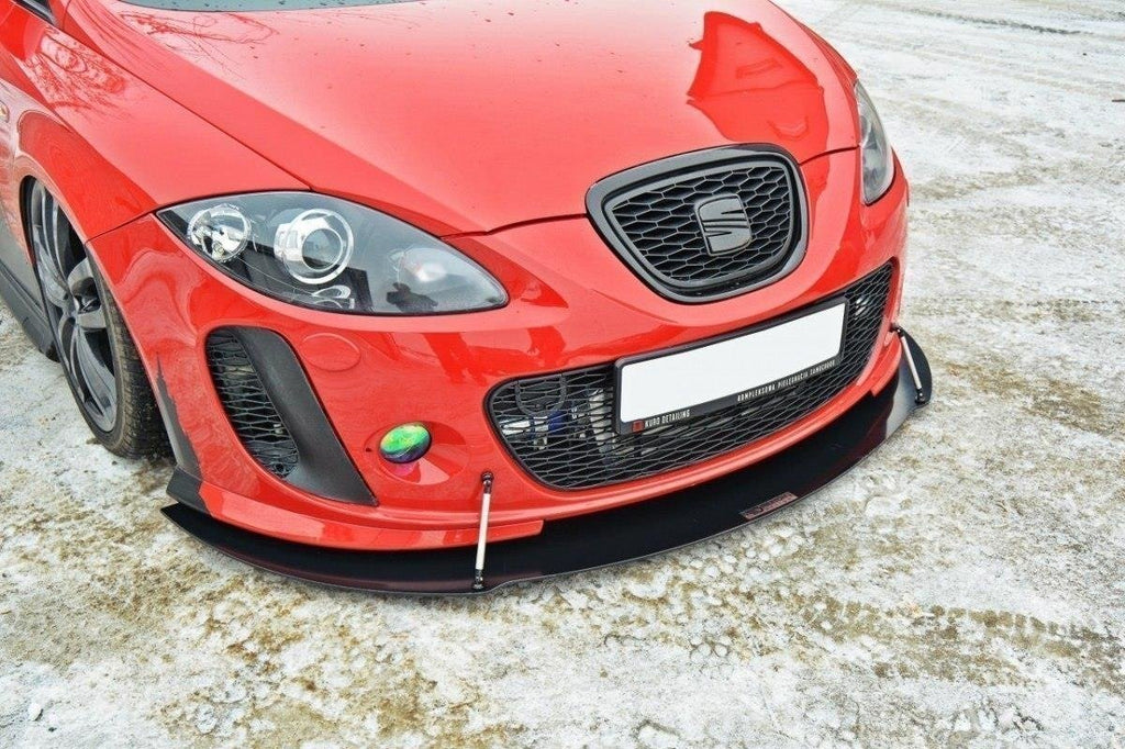 Maxton Design Racing Street+ Spoilerlippe Front Ansatz V.2 passend für SEAT LEON MK2 MS DESIGN