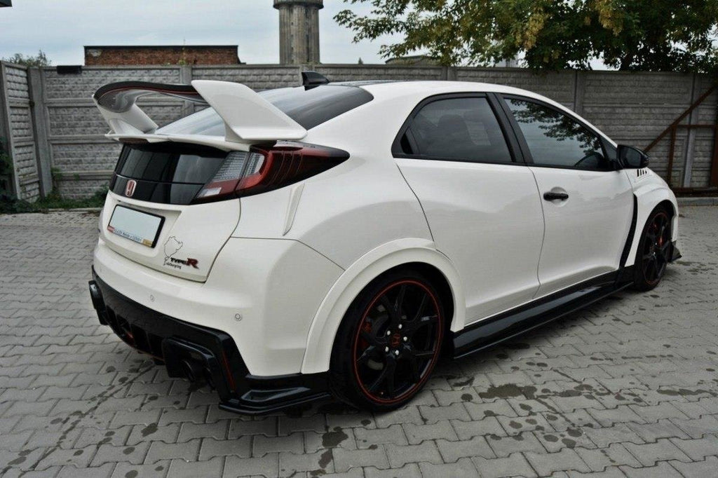 Maxton Design Heck Ansatz Flaps Diffusor passend für HONDA CIVIC IX TYPE R schwarz Hochglanz