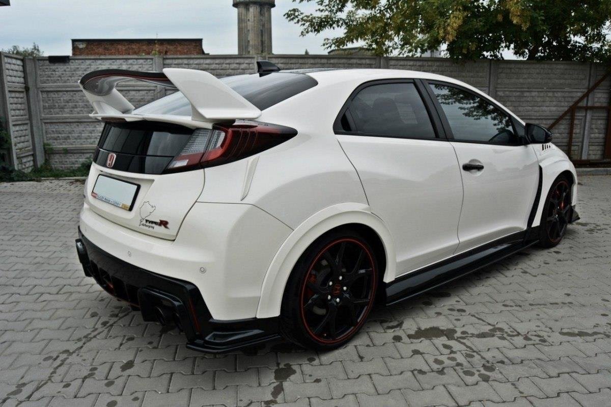 Maxton Design Heck Ansatz Flaps Diffusor passend für HONDA CIVIC IX TYPE R schwarz Hochglanz