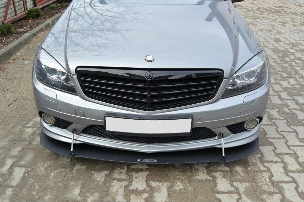 Maxton Design Racing Street+ Spoilerlippe Front Ansatz passend für Mercedes-Benz C Limousine / Kombi AMG-Line W204 / S204