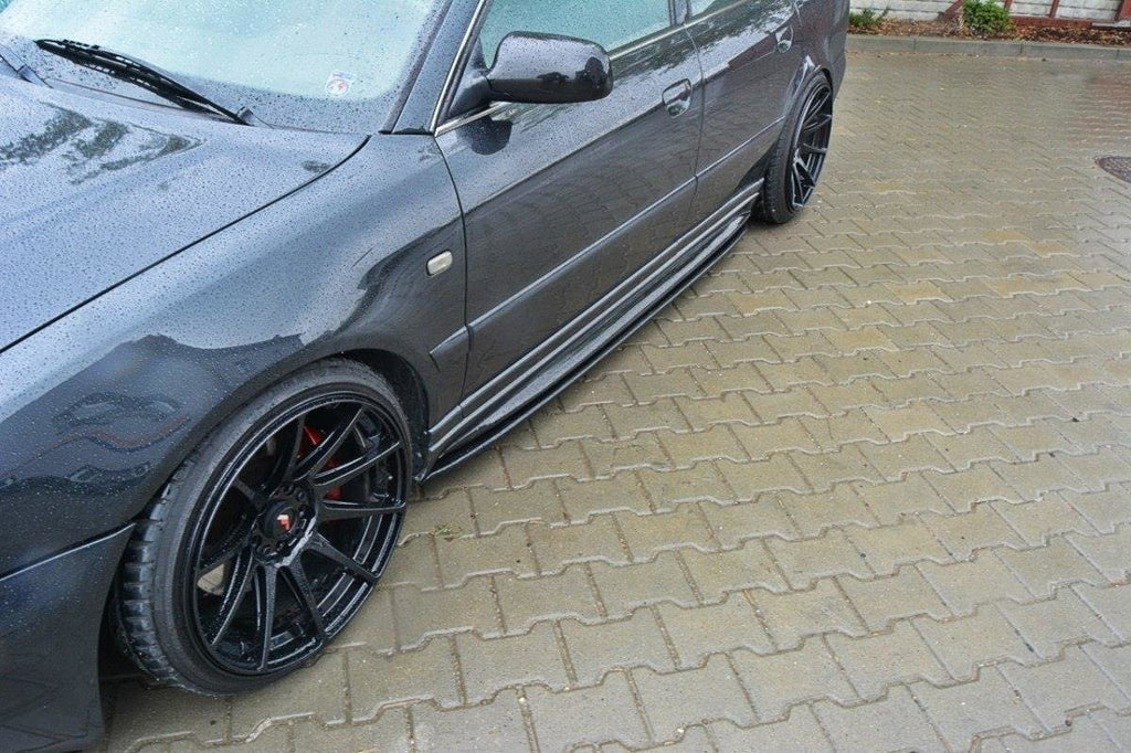 Maxton Design Street+ Seitenschweller Leisten passend für AUDI S4 B5 schwarz Hochglanz