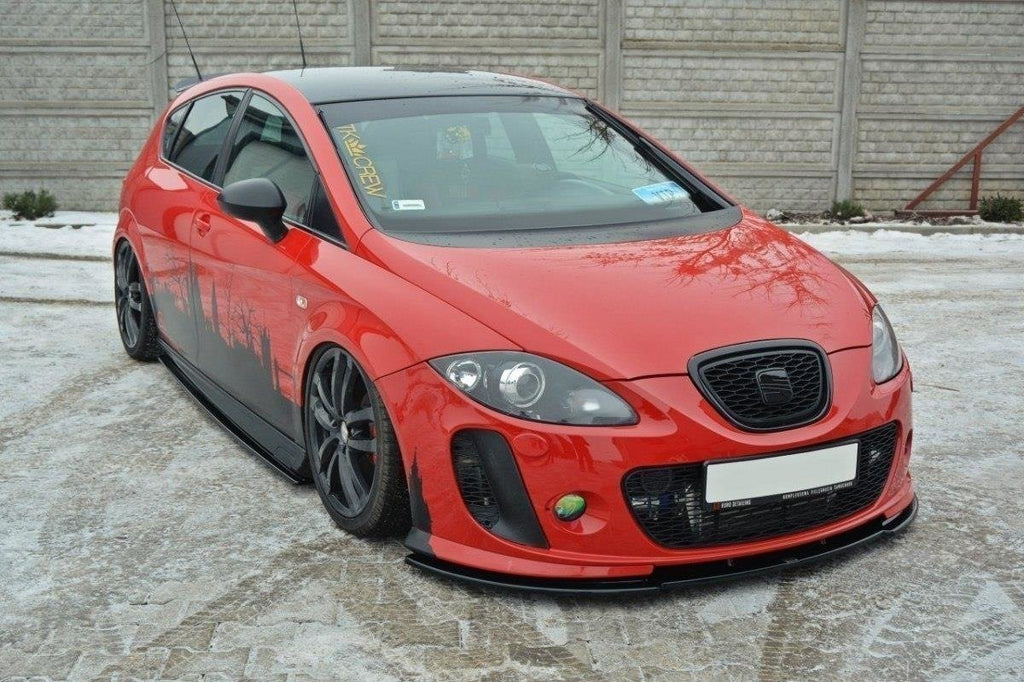 Maxton Design Street+ Seitenschweller Leisten passend für Seat Leon MS Design Mk2 schwarz Hochglanz