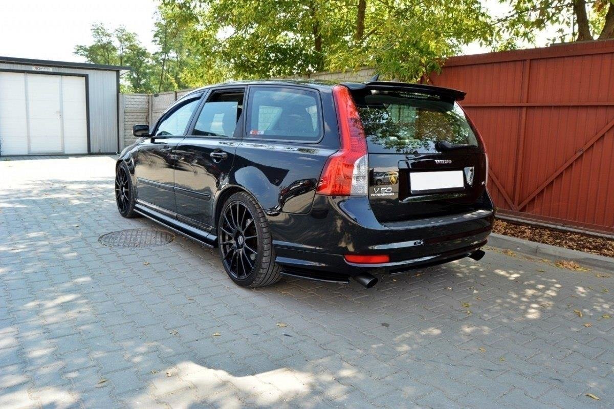 Maxton Design Street+ Seitenschweller Leisten passend für Volvo V50F R-Design schwarz Hochglanz