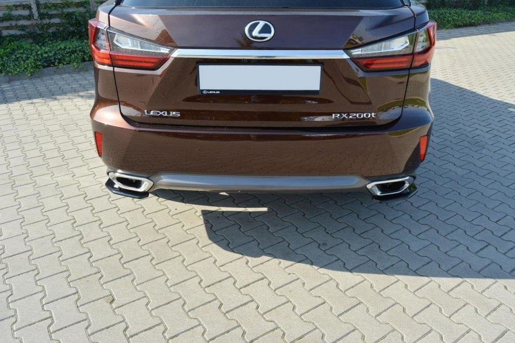 Maxton Design Heck Ansatz Flaps Diffusor passend für Lexus RX Mk4 T schwarz Hochglanz
