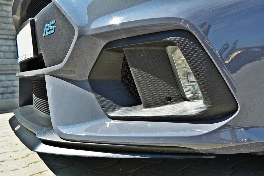 Maxton Design Street+ Spoilerlippe Front Ansatz V.2 passend für Ford Focus RS Mk3 schwarz Hochglanz
