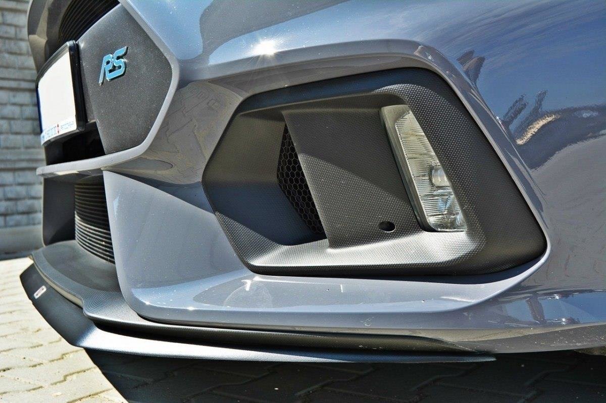 Maxton Design Street+ Spoilerlippe Front Ansatz V.2 passend für Ford Focus RS Mk3 schwarz Hochglanz