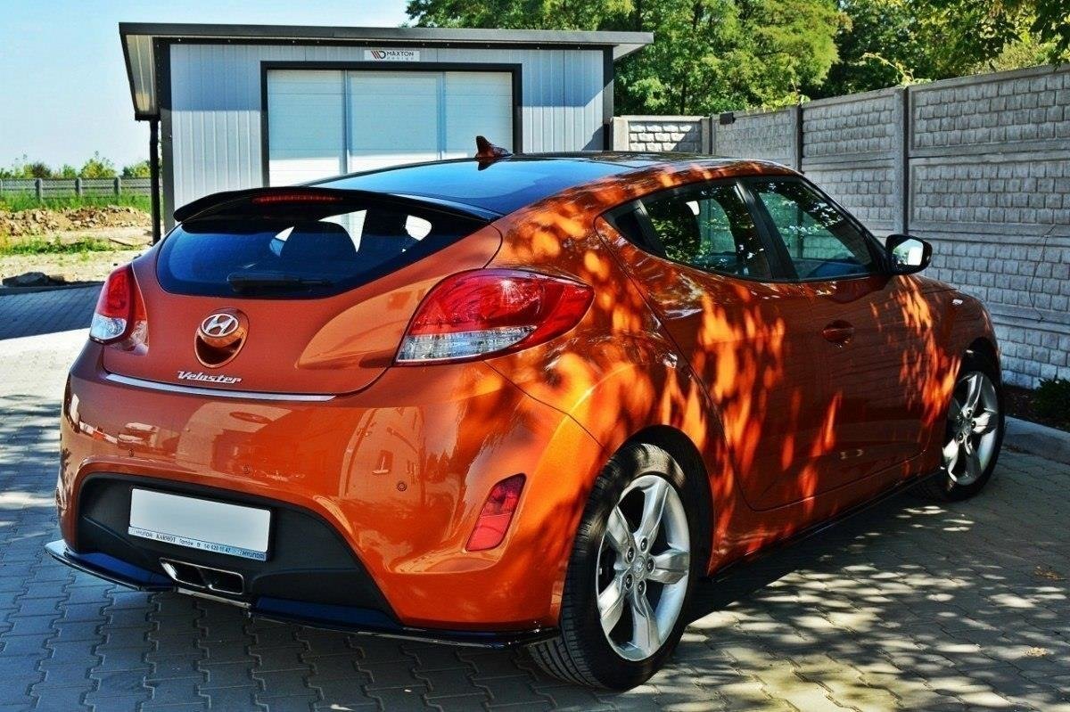 Maxton Design Diffusor Heck Ansatz passend für Hyundai Veloster schwarz Hochglanz
