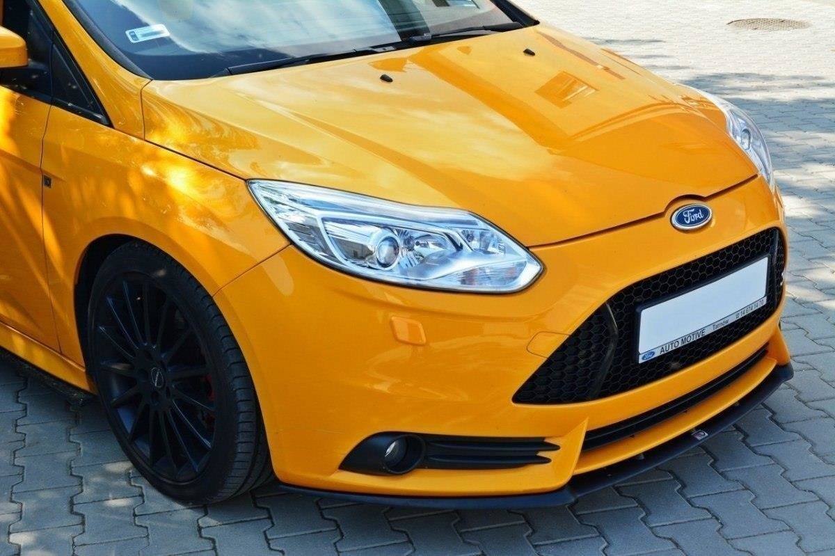 Maxton Design Street+ Spoilerlippe Front Ansatz passend für Ford Focus ST Mk3 (Cupra) schwarz Hochglanz