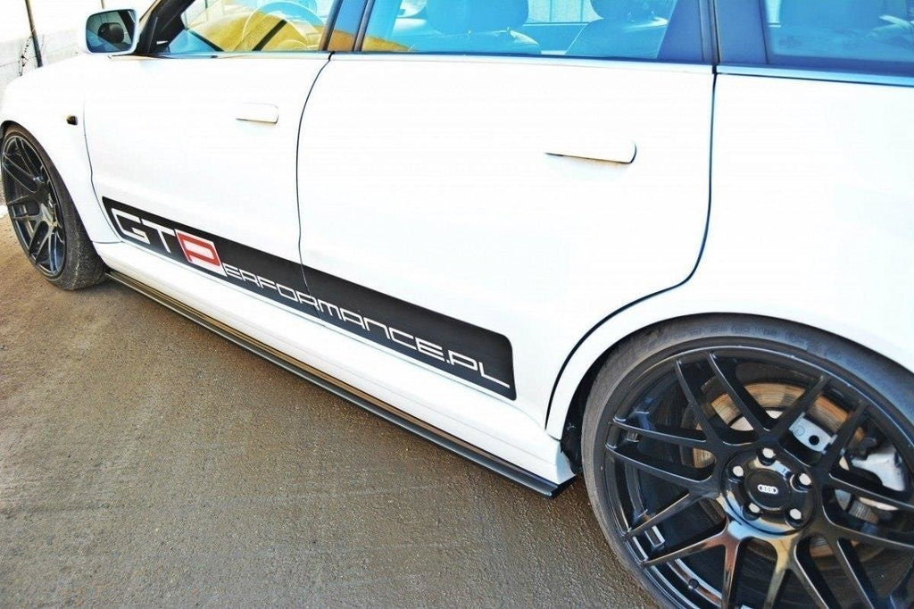 Maxton Design Street+ Seitenschweller Leisten passend für AUDI RS4 B5 schwarz Hochglanz