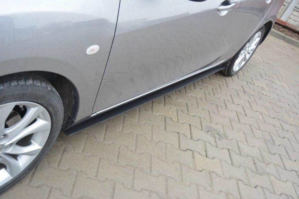 Maxton Design Racing Seitenschweller Ansatz MAZDA 3 MK2 SPORT (vor Facelift) für Mazda 3 Mk2