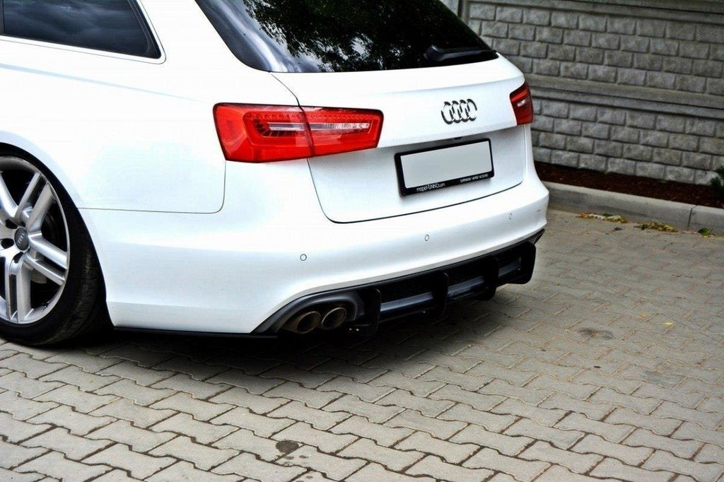 Maxton Design Heckschürze passend für & Heck Ansatz Flaps Diffusor passend für Audi A6 S-Line C7 (auspuffendrohr 1x2)