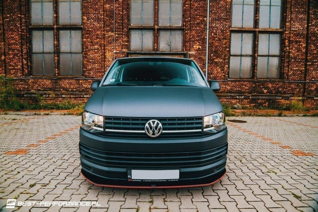 Maxton Design VOLKSWAGEN T6 Street+ Spoilerlippe Front Ansatz passend für v.1 schwarz Hochglanz