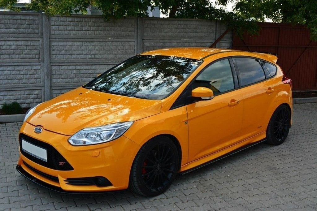 Maxton Design Street+ Spoilerlippe Front Ansatz V.2 passend für Ford Focus ST Mk3 schwarz Hochglanz