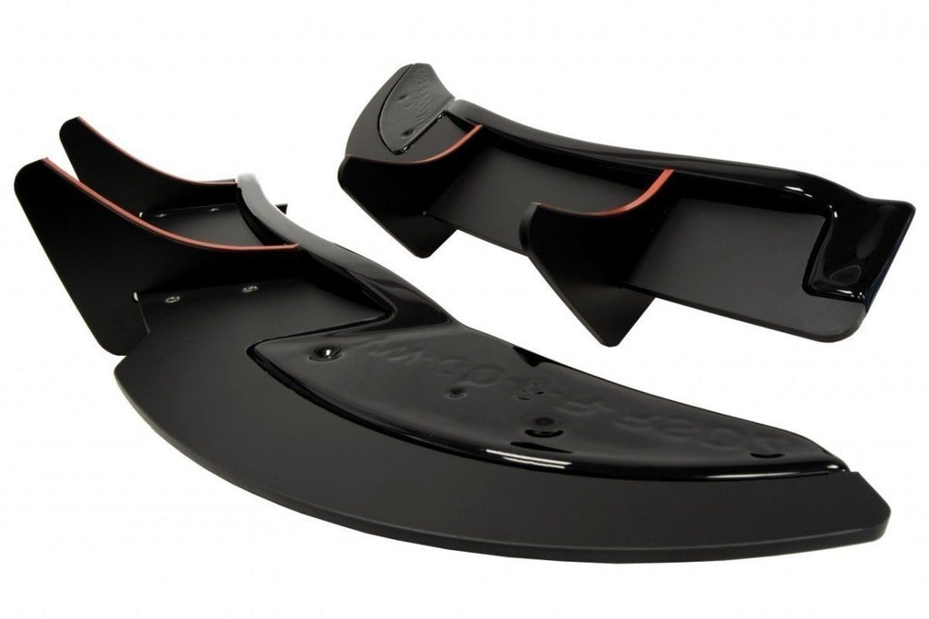 Maxton Design Heck Ansatz Flaps Diffusor passend für VW GOLF 6 R (CNC) schwarz Hochglanz