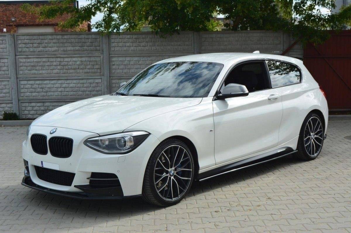 Maxton Design Street+ Seitenschweller Leisten passend für BMW 1er M-Paket / M135i / M140i F21 / F21 Facelift schwarz Hochglanz