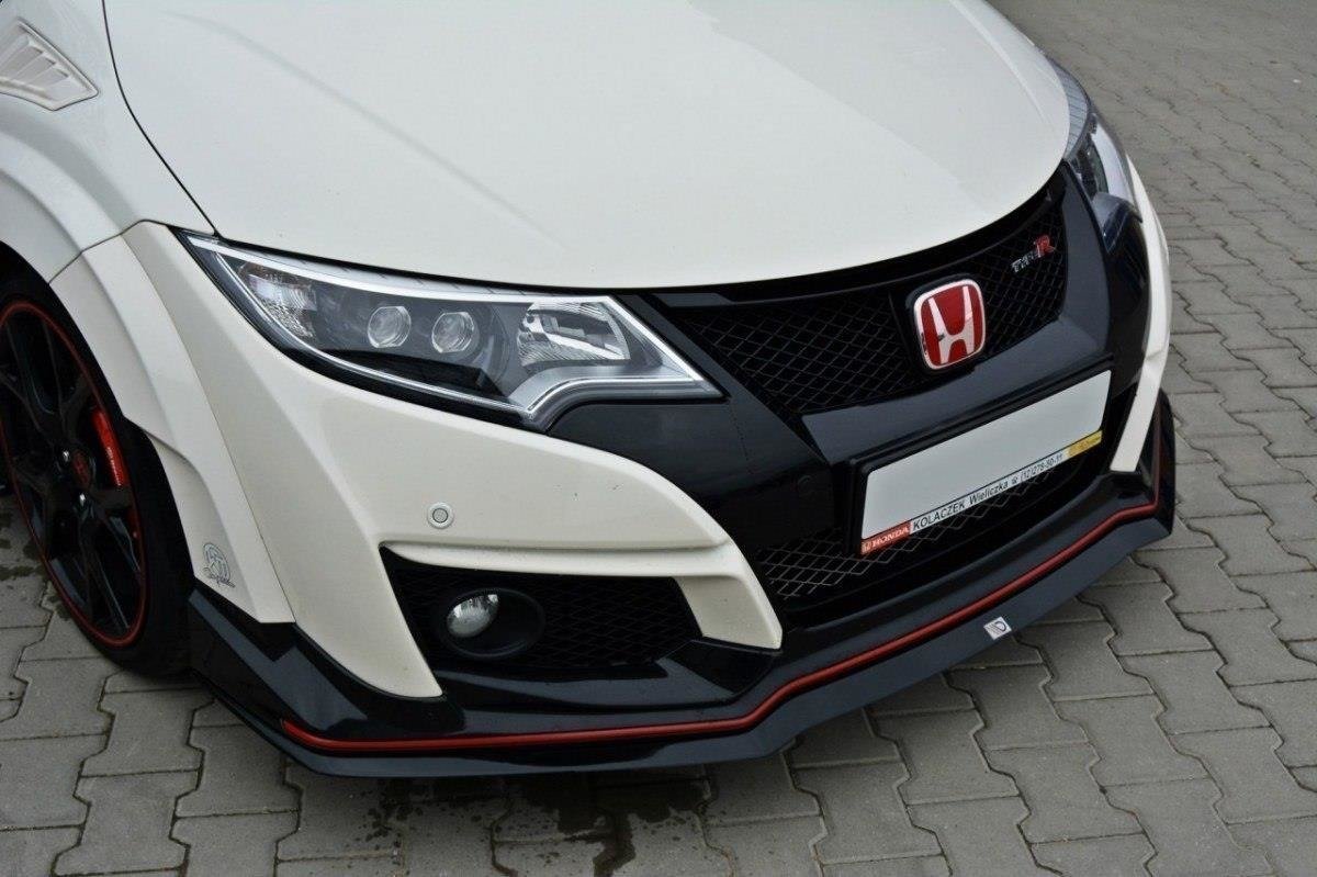 Maxton Design Street+ Spoilerlippe Front Ansatz passend für v.2 HONDA CIVIC IX TYPE R schwarz Hochglanz