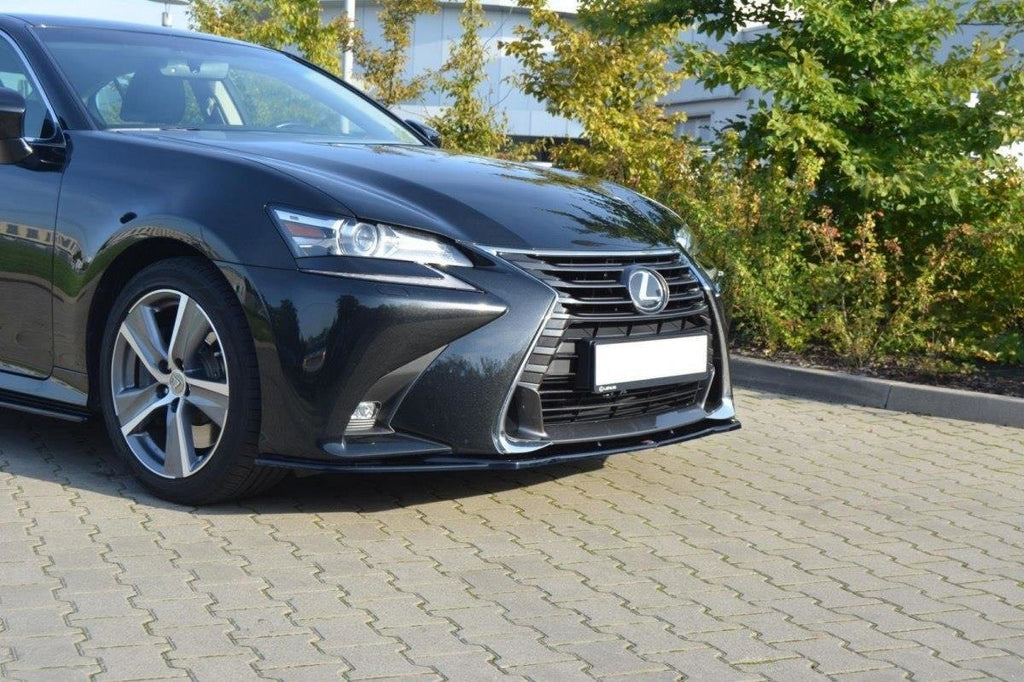Maxton Design Street+ Spoilerlippe Front Ansatz V.1 passend für Lexus GS Mk4 Facelift schwarz Hochglanz