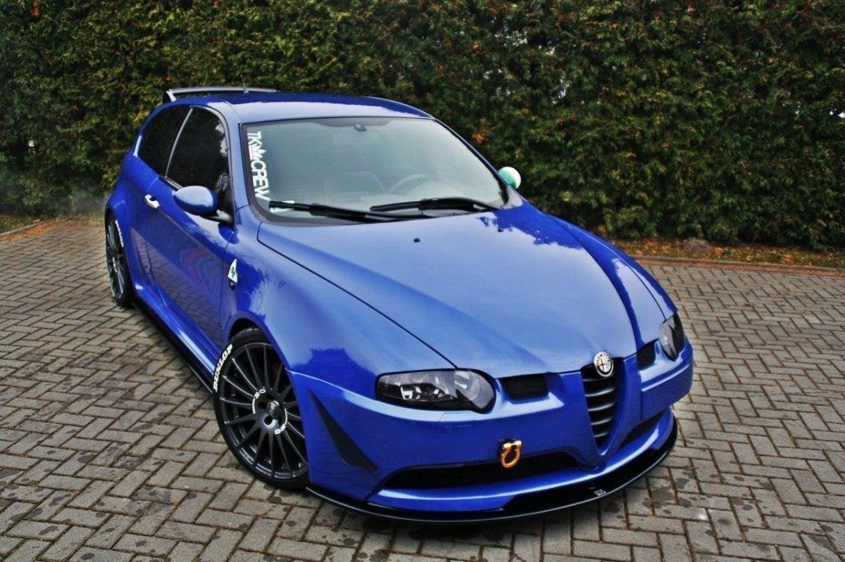 Maxton Design Street+ Spoilerlippe Front Ansatz passend für ALFA ROMEO 147 GTA schwarz Hochglanz
