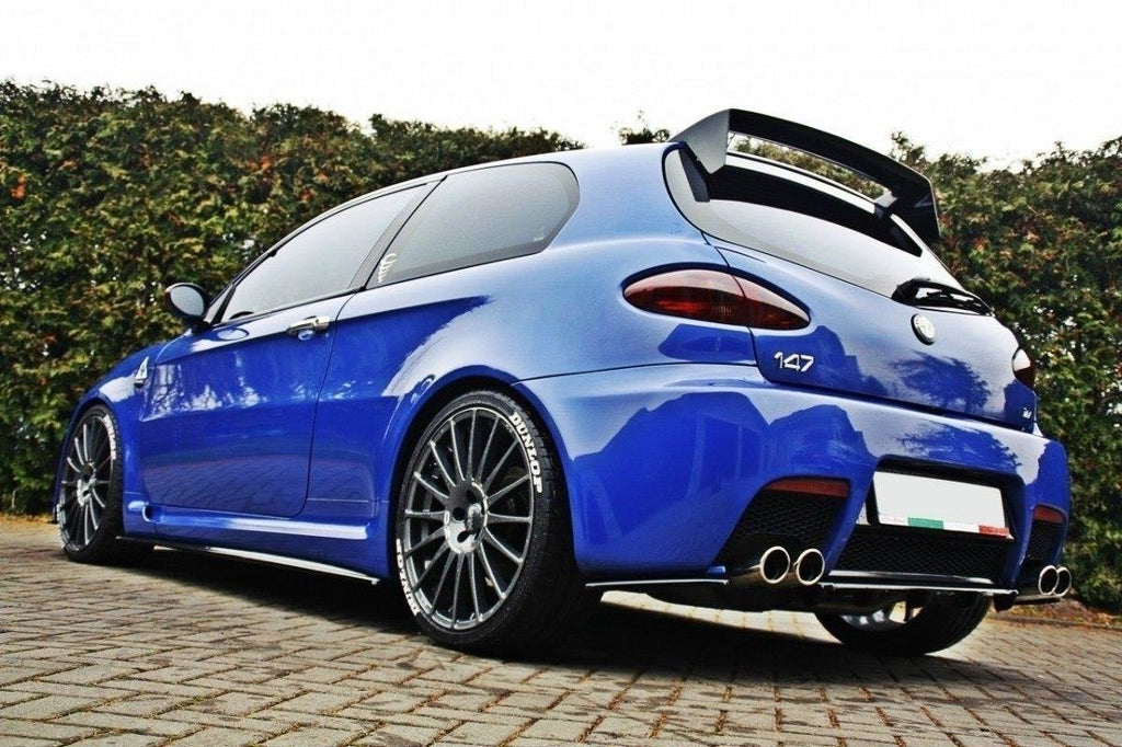 Maxton Design Heck Ansatz Flaps Diffusor passend für Alfa Romeo 147 GTA schwarz Hochglanz