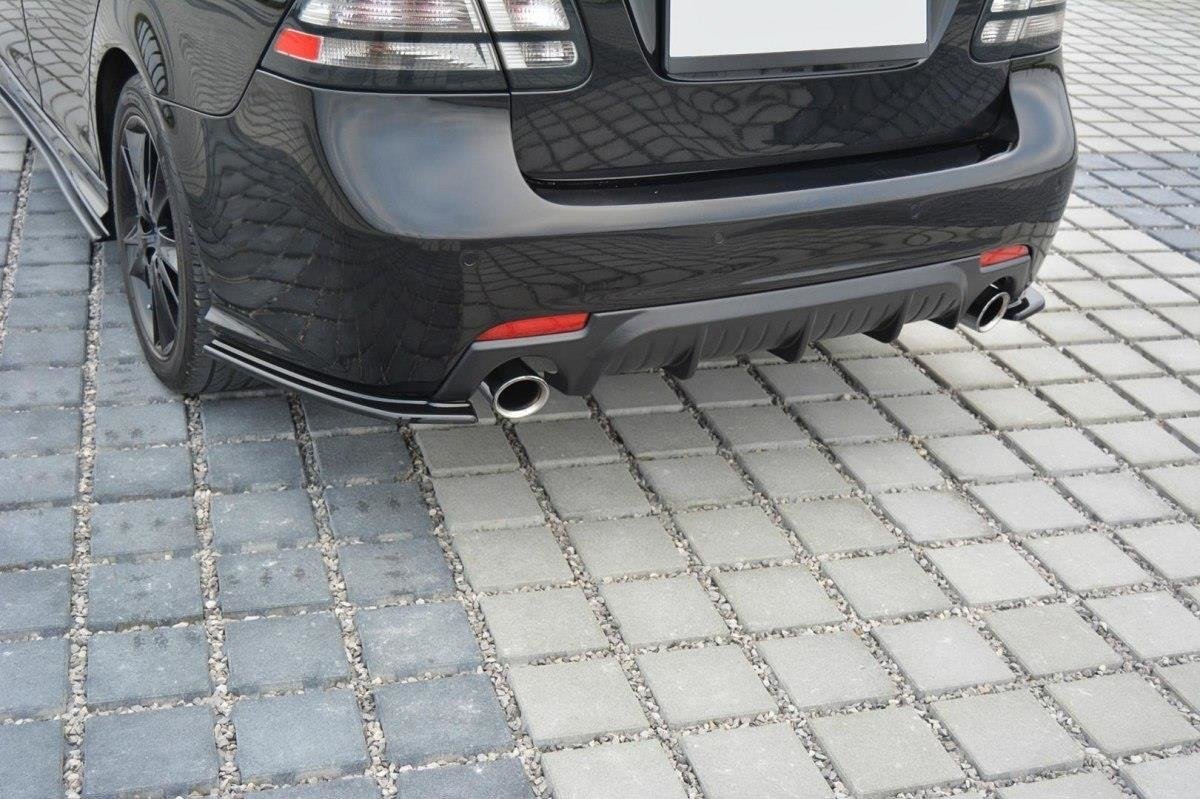 Maxton Design Heck Ansatz Flaps Diffusor passend für Saab 9-3 Aero Mk2 Facelift schwarz Hochglanz