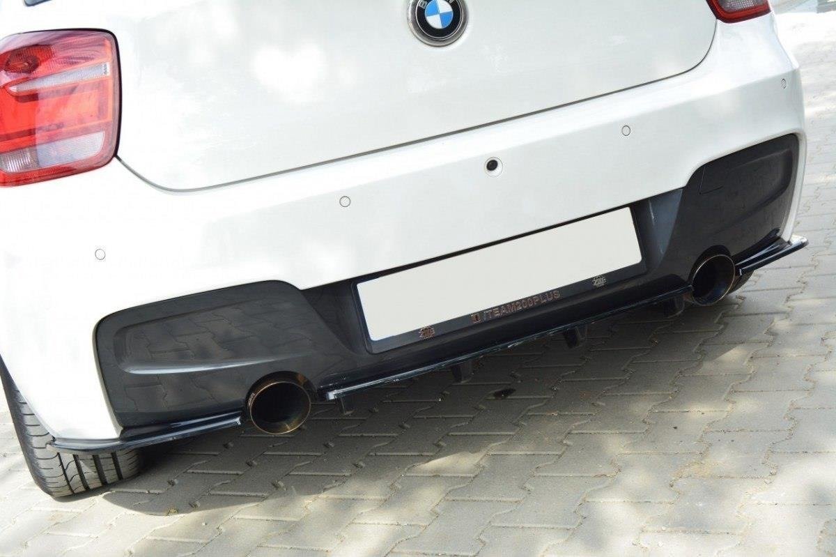 Maxton Design Heck Ansatz Flaps Diffusor passend für BMW 1er F20/F21 M-Power (vor Facelift) schwarz Hochglanz