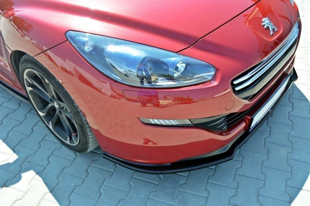 Maxton Design Street+ Spoilerlippe Front Ansatz V.1 passend für Peugeot RCZ Mk1 Facelift schwarz Hochglanz