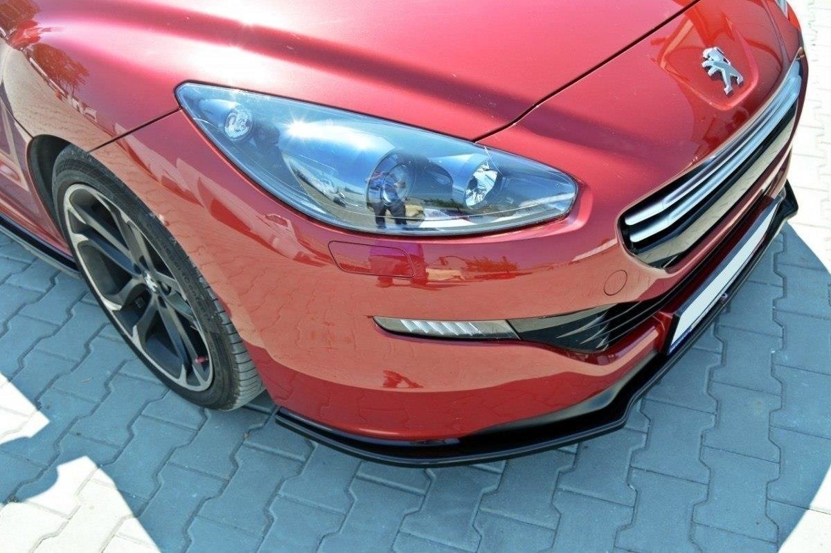Maxton Design Street+ Spoilerlippe Front Ansatz V.1 passend für Peugeot RCZ Mk1 Facelift schwarz Hochglanz