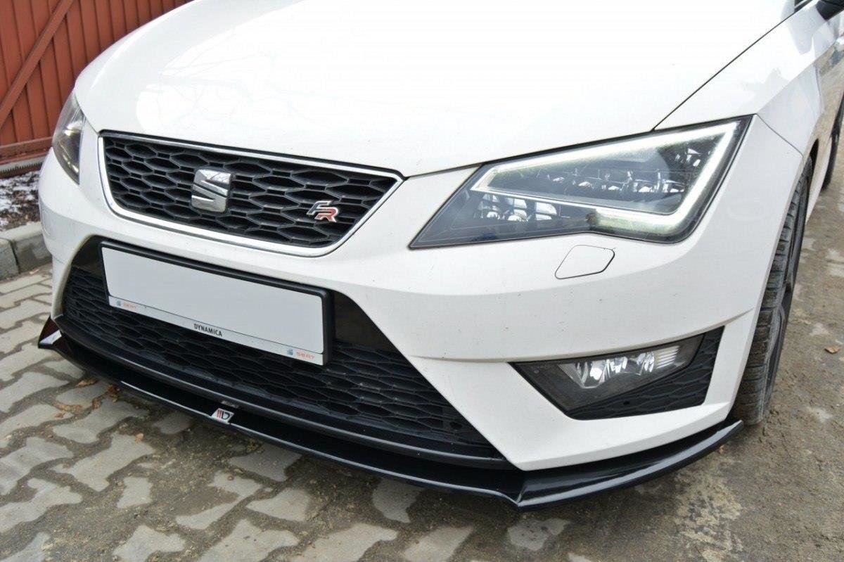 Maxton Design Street+ Spoilerlippe Front Ansatz passend für SEAT LEON III CUPRA / FR schwarz Hochglanz