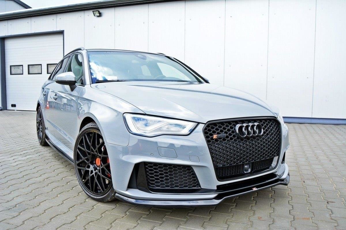 Maxton Design Street+ Spoilerlippe Front Ansatz V.1 passend für Audi RS3 8V Sportback schwarz Hochglanz